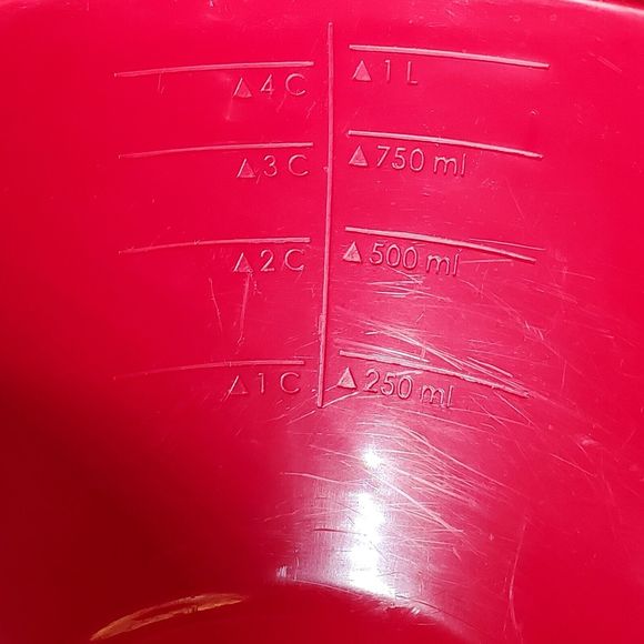 Randy Kaas POURfect Measuring Bowls Red Lot of 6 Handles Mixing Non Skid Bottom - Picture 7 of 15